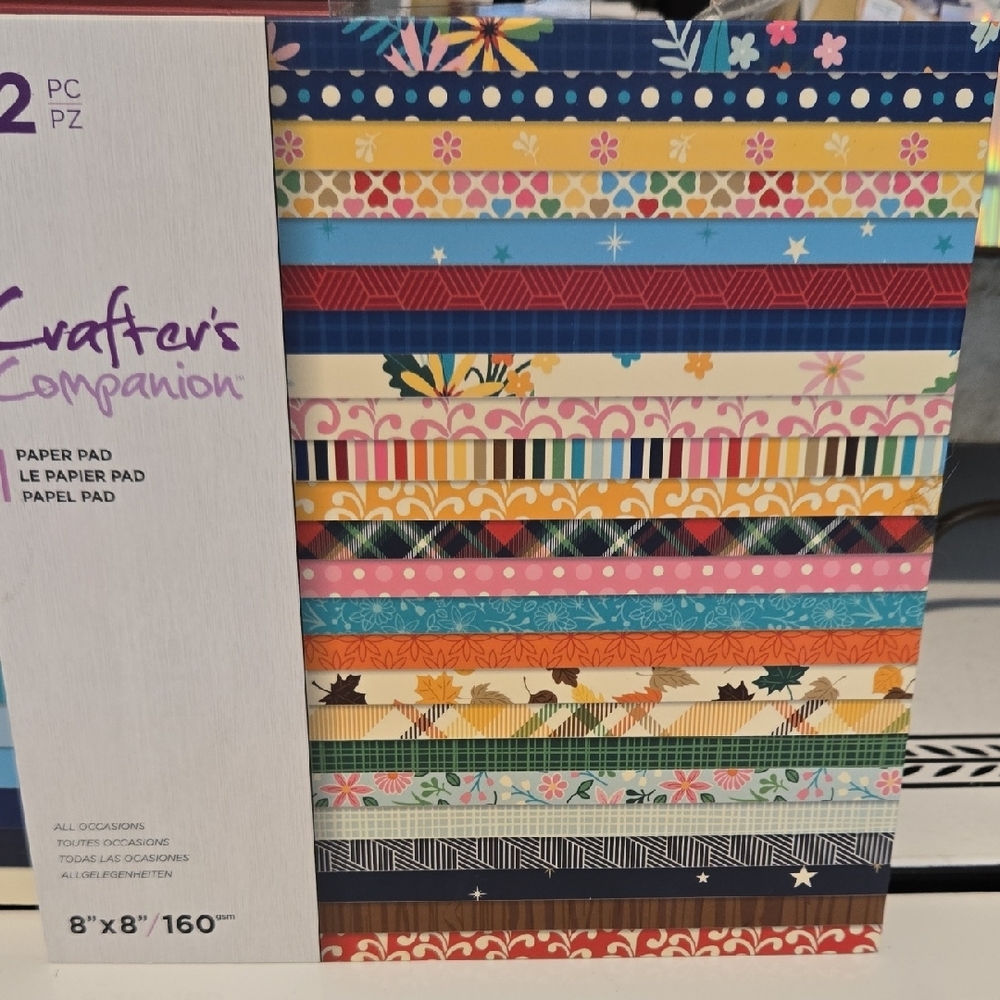 Crafter's Companion 8x8 All Occasions Patterned And Solids Paper Pad Set - Picture 2 of 3